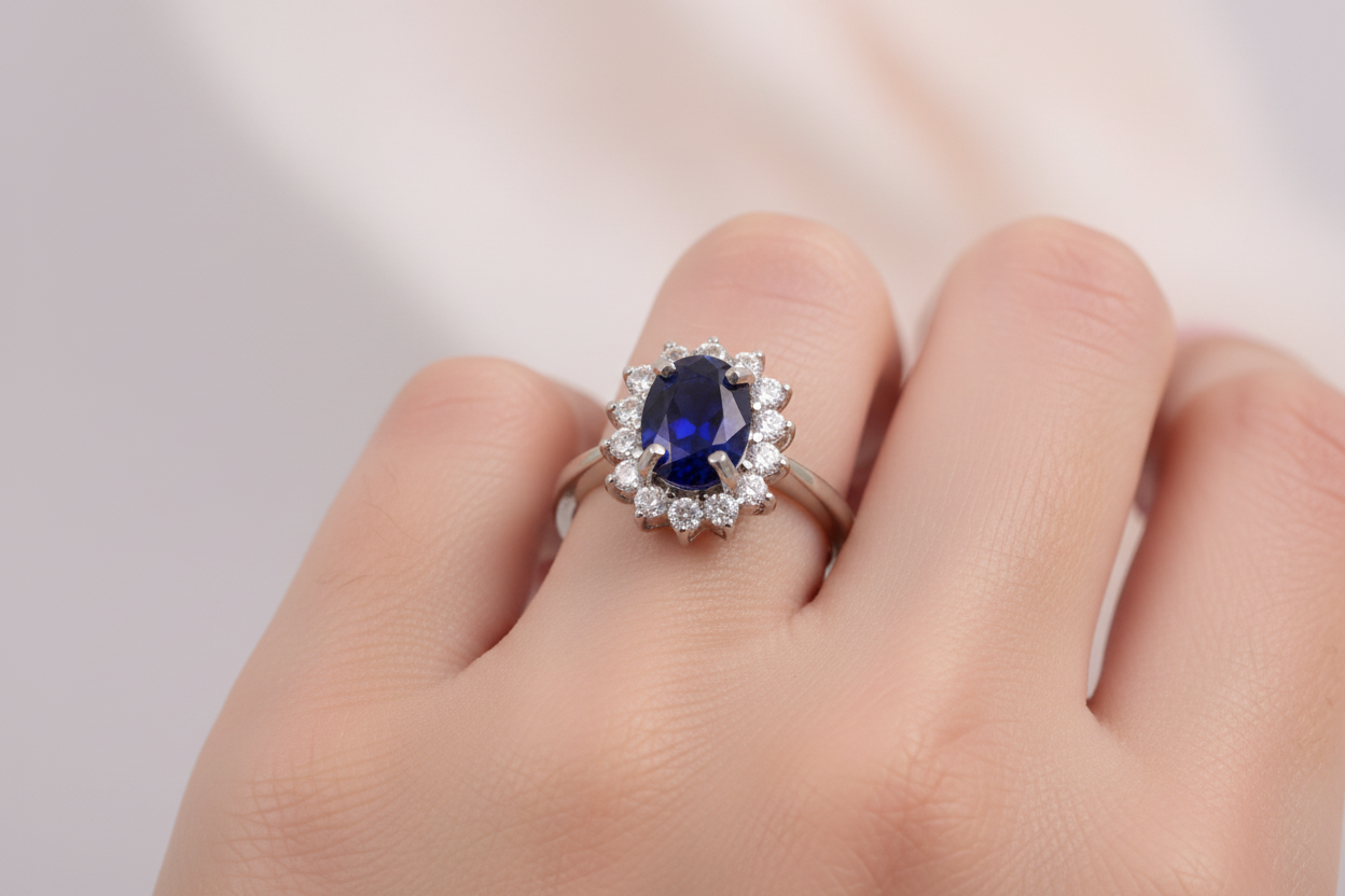 Sapphire Cubic Zirconia Ring