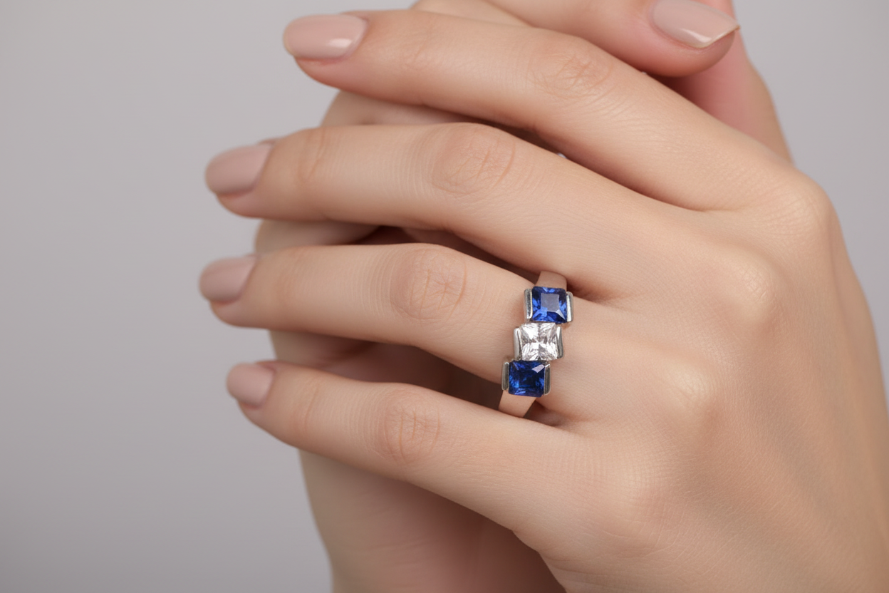 Sapphire Cubic Zirconia Ring