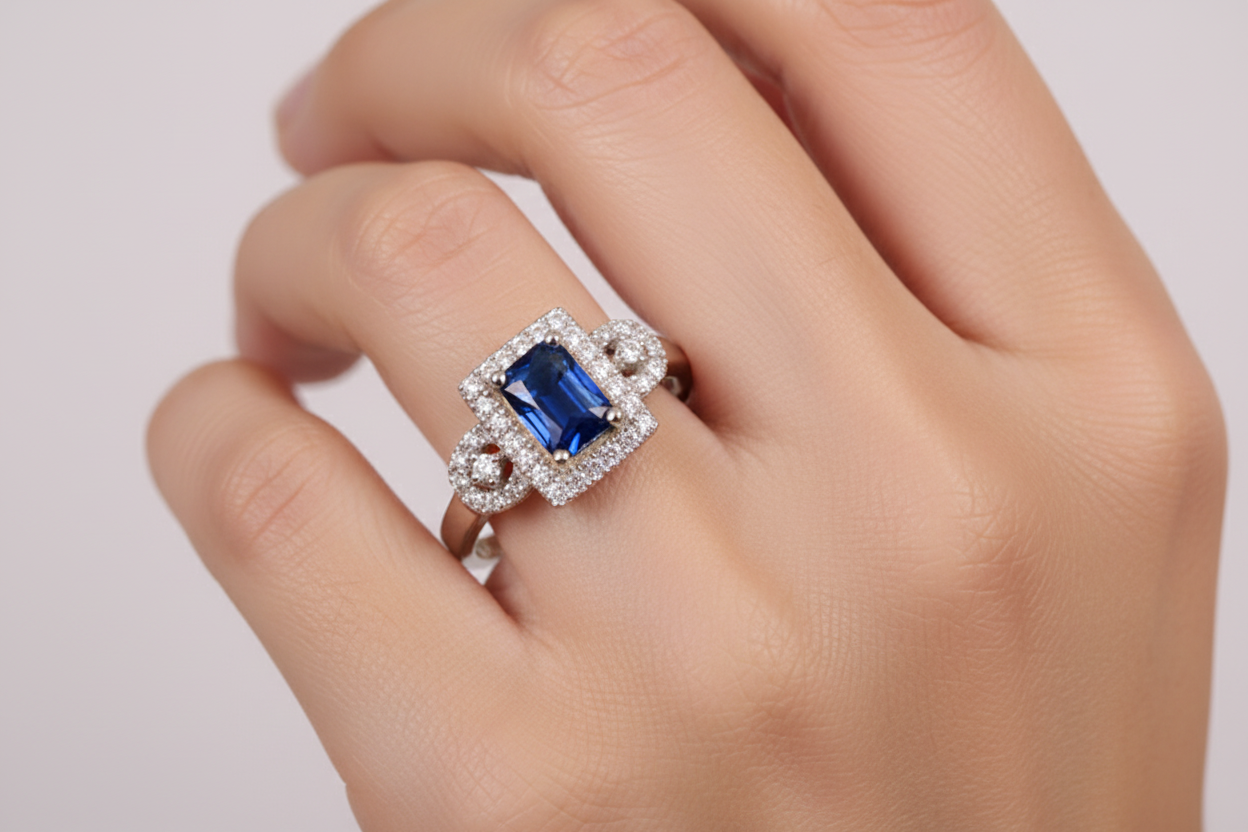 Sapphire Cubic Zirconia Ring