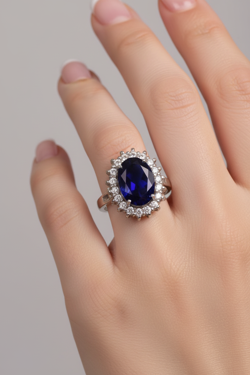 Sapphire Cubic Zirconia Ring