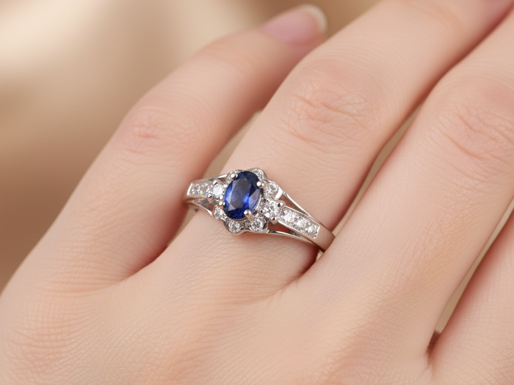 Sapphire Cubic Zirconia Ring