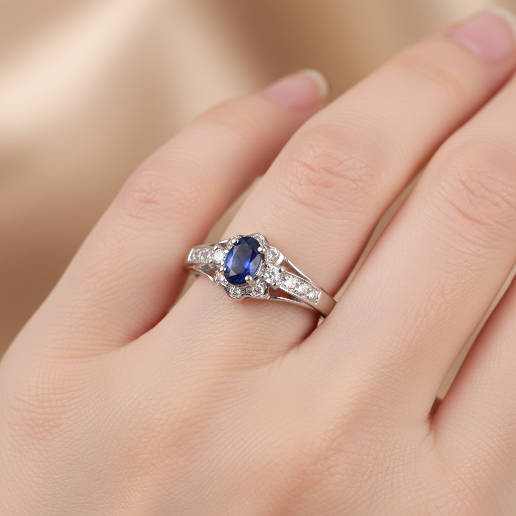 Sapphire Cubic Zirconia Ring
