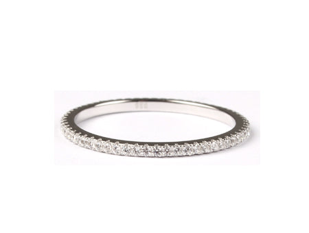 A White Cubic Zirconia Half Eternity Ring.