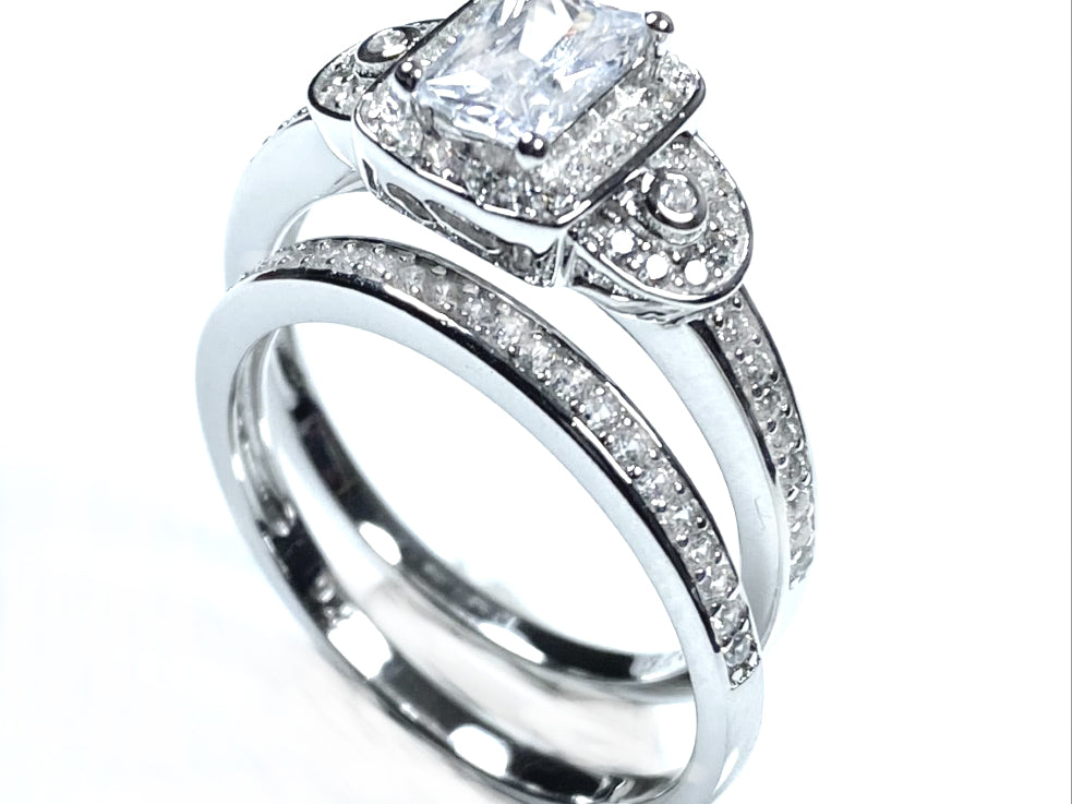 A White Cubic Zirconia Ring.