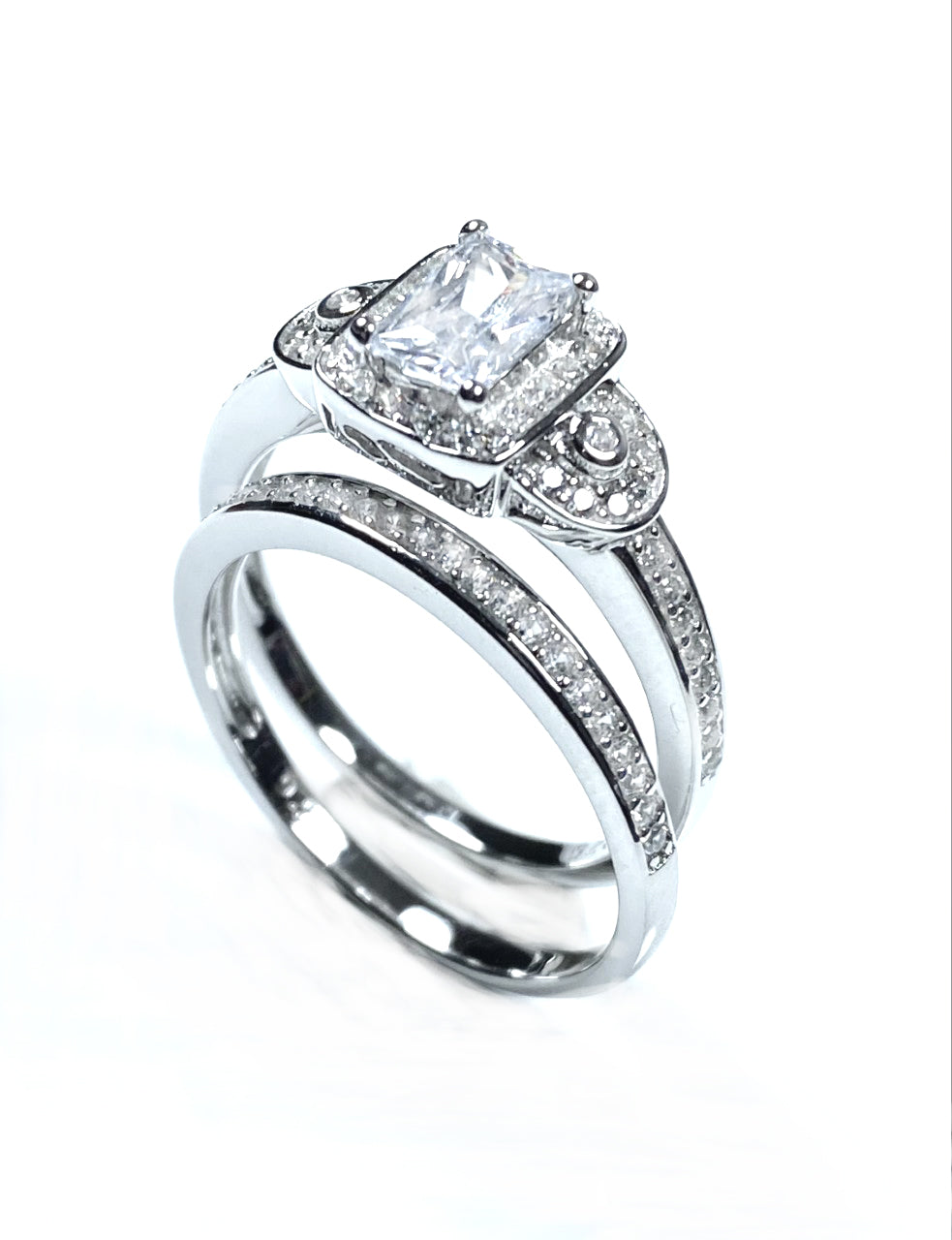 A White Cubic Zirconia Ring.