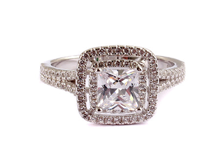 A White Cubic Zirconia Ring.