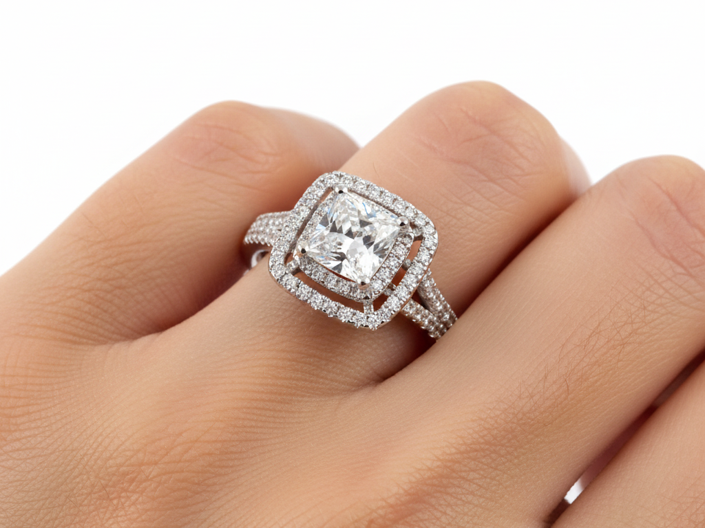 A White Cubic Zirconia Ring.