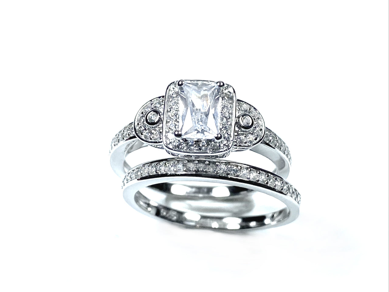 A White Cubic Zirconia Ring.