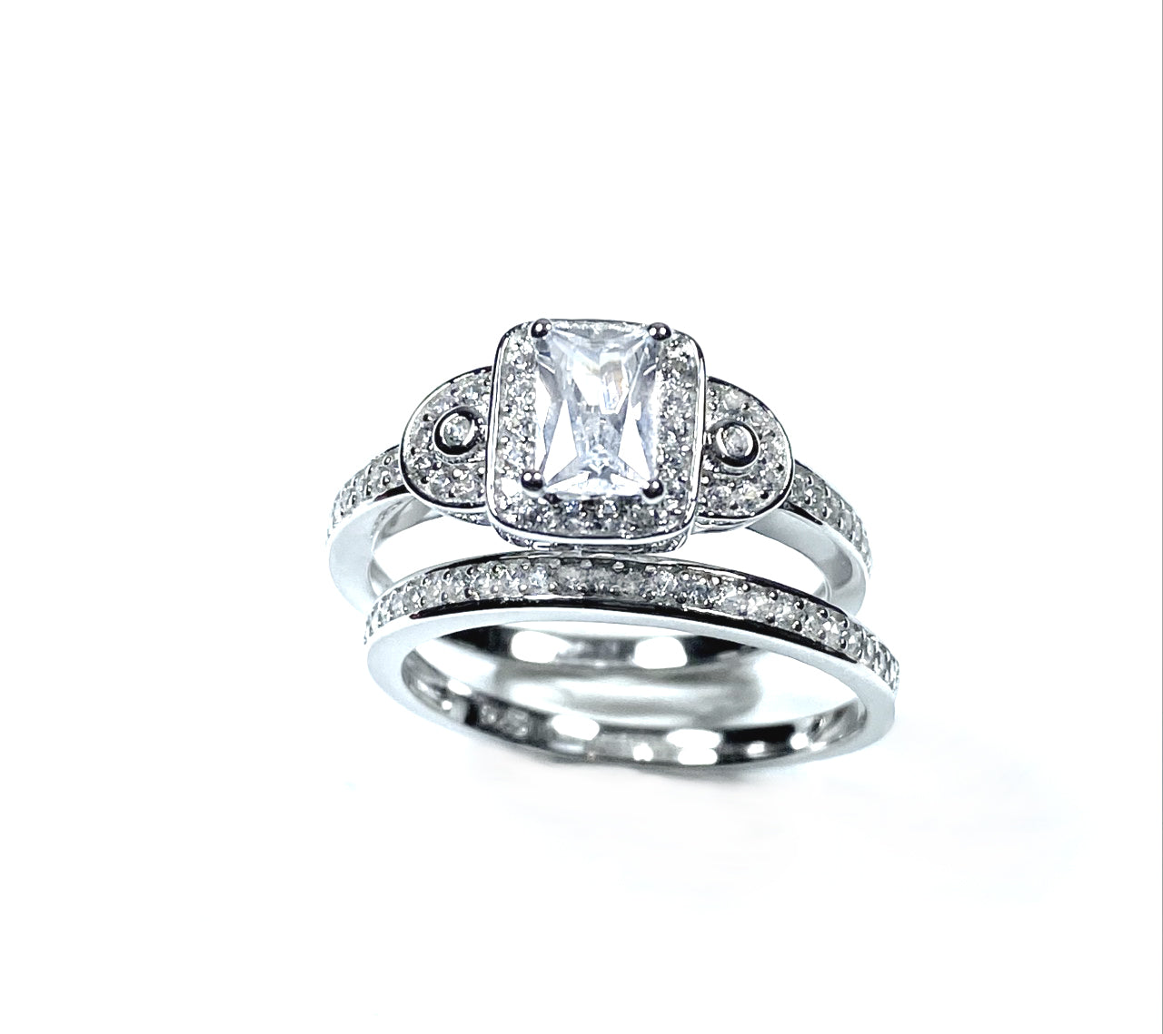A White Cubic Zirconia Ring.