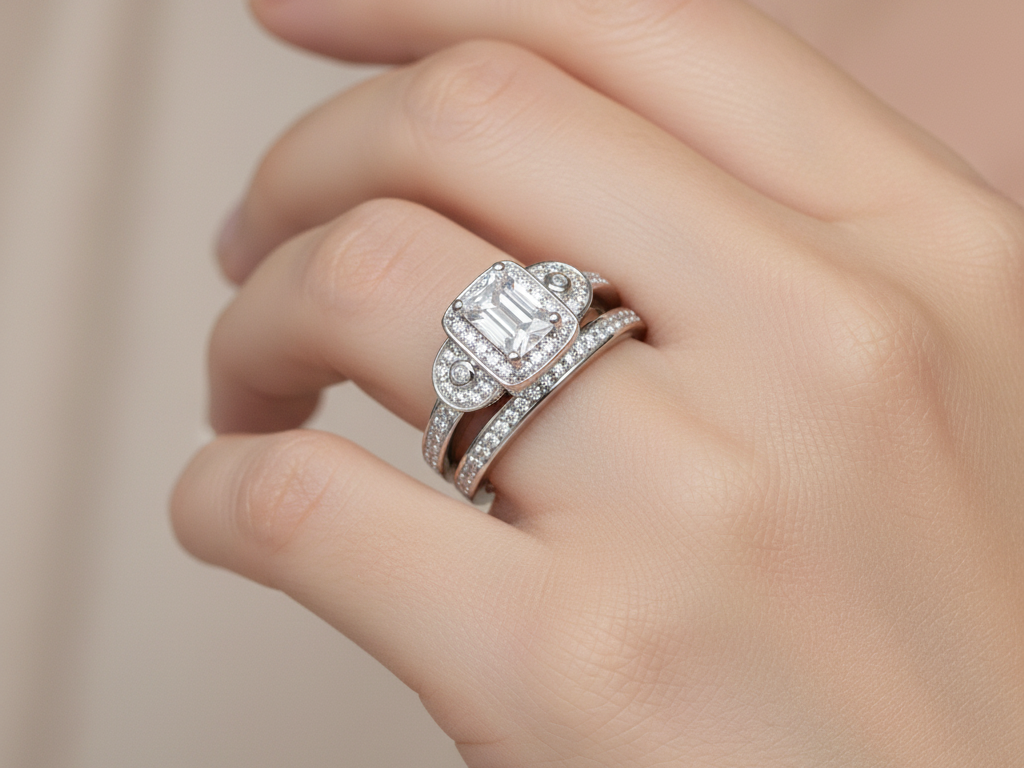 A White Cubic Zirconia Ring.
