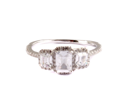 White Cubic Zirconia Ring.