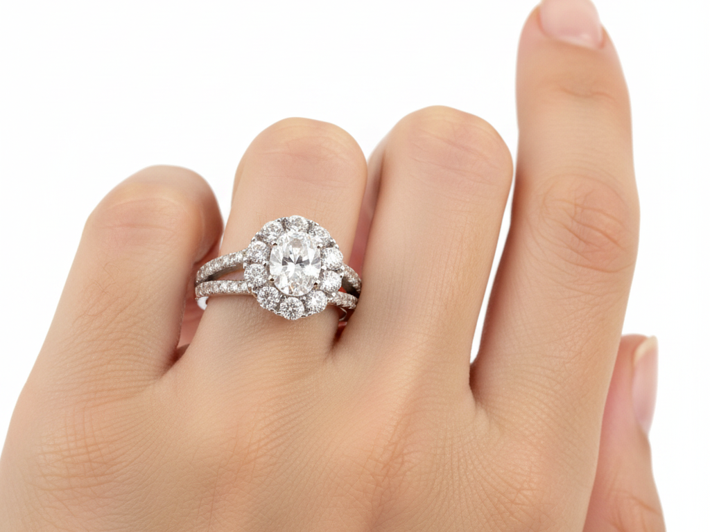 A White Cubic Zirconia Ring.