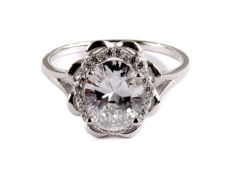 A White Cubic Zirconia Ring.