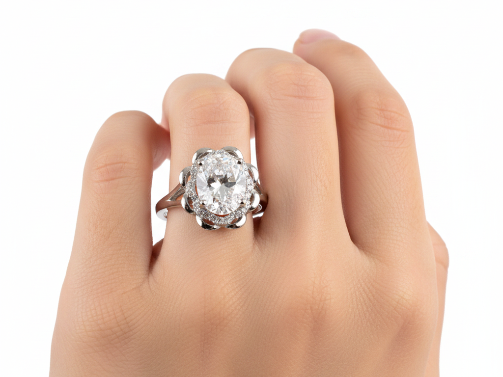 A White Cubic Zirconia Ring.