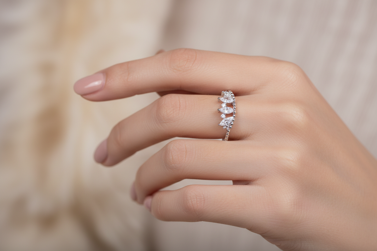 A White Cubic Zirconia Ring