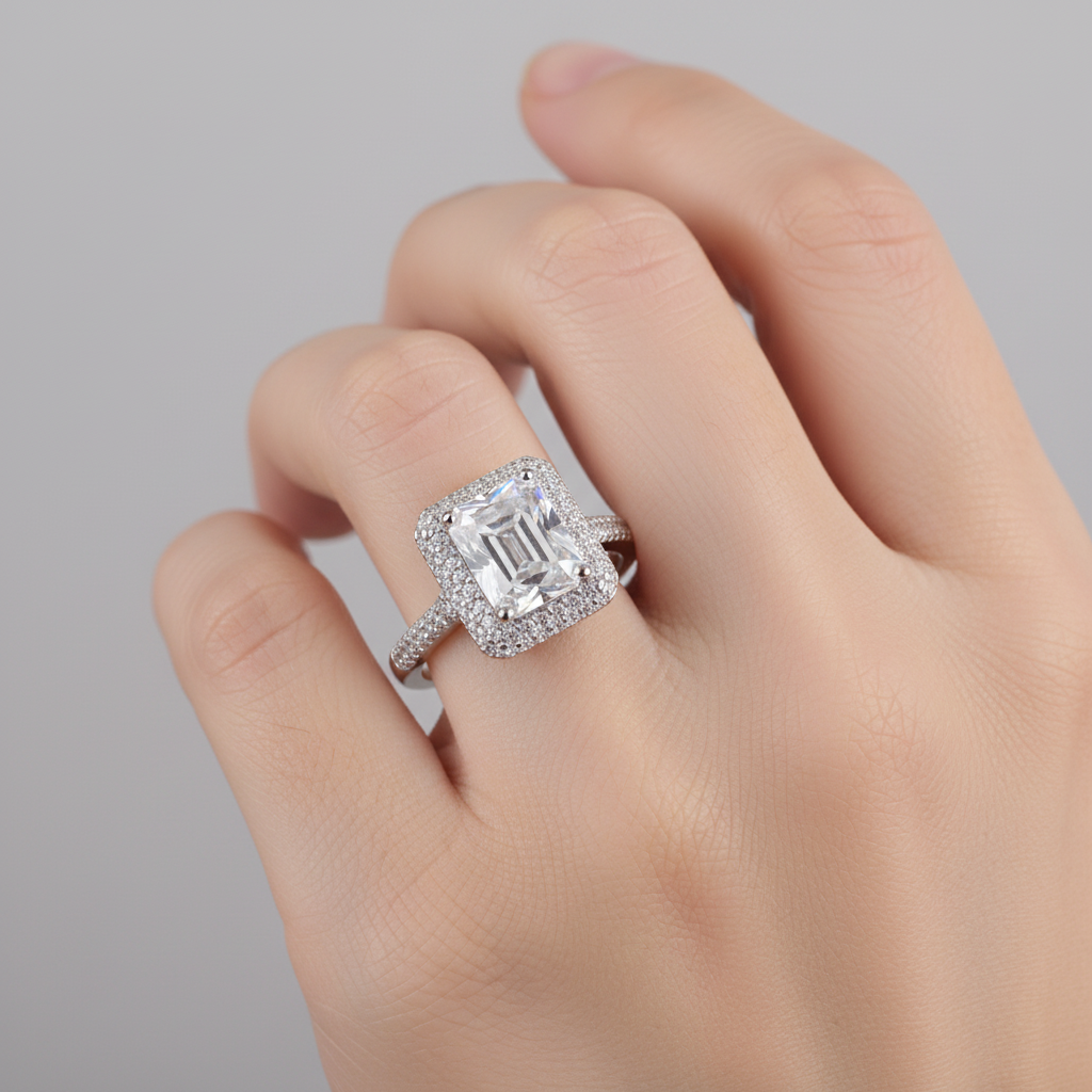 A White Cubic Zirconia Ring