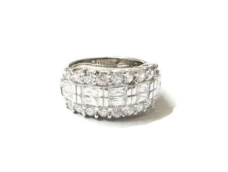 White Cubic Zirconia Ring.