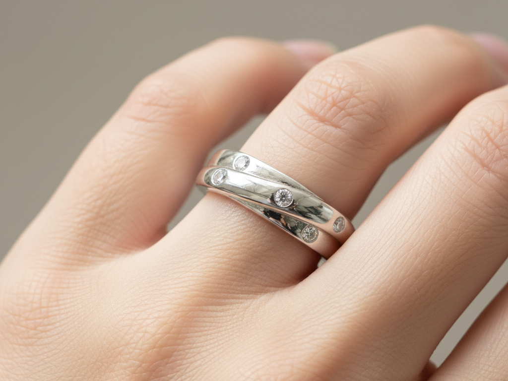 White Cubic Zirconia Ring.
