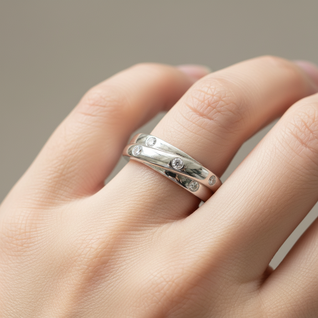 White Cubic Zirconia Ring.