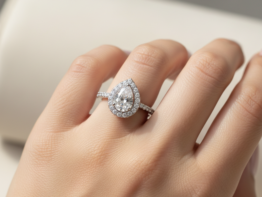 White Cubic Zirconia Ring.