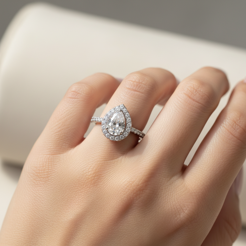 White Cubic Zirconia Ring.