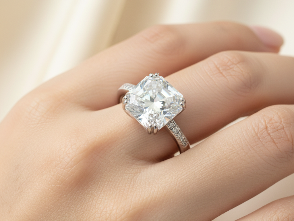A White Cubic Zirconia Silver Ring