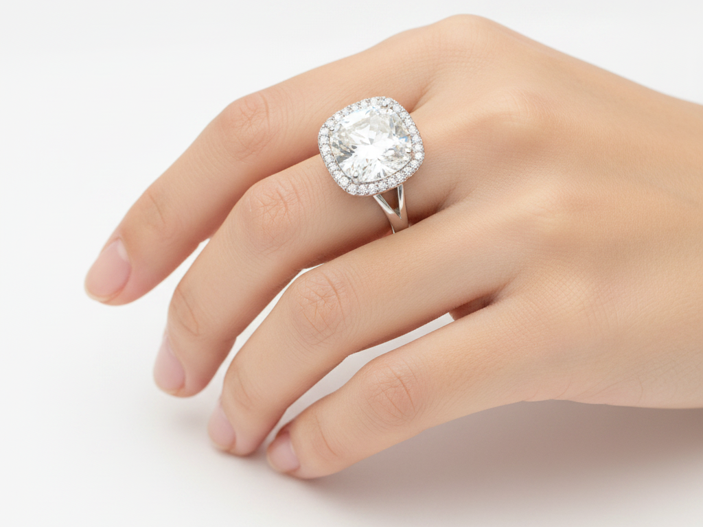 A White Cubic Zirconia Silver Ring