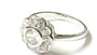 A White Cubic Zirconia Silver Flower Design Ring