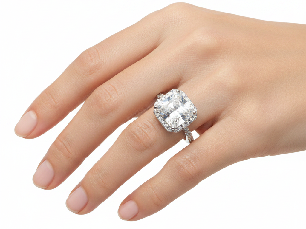 A White Cubic Zirconia Silver Ring