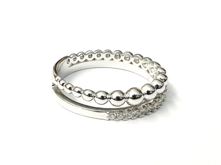 White Cubic Zirconia Ring.