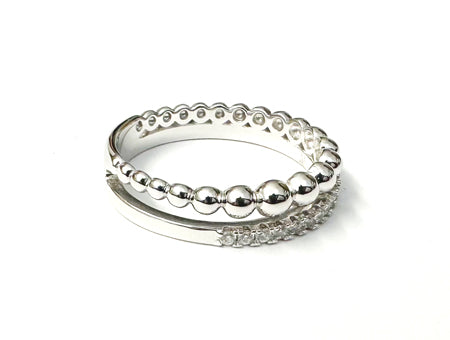 White Cubic Zirconia Ring.
