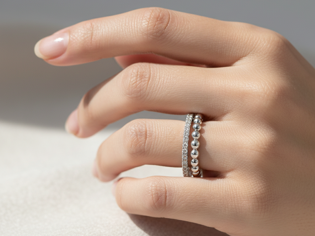 White Cubic Zirconia Ring.