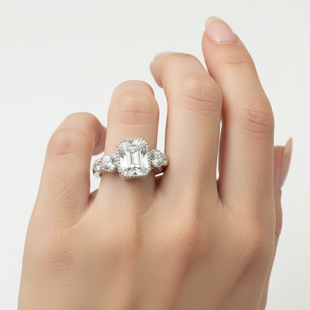 White Cubic Zirconia Ring