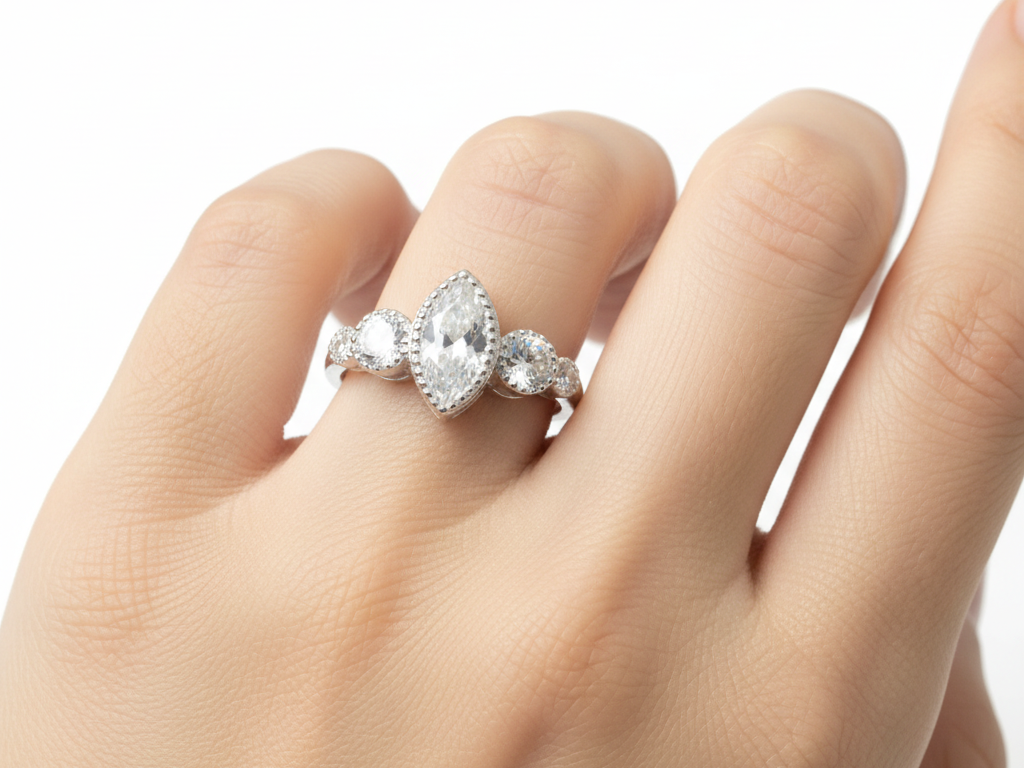 White Cubic Zirconia Ring
