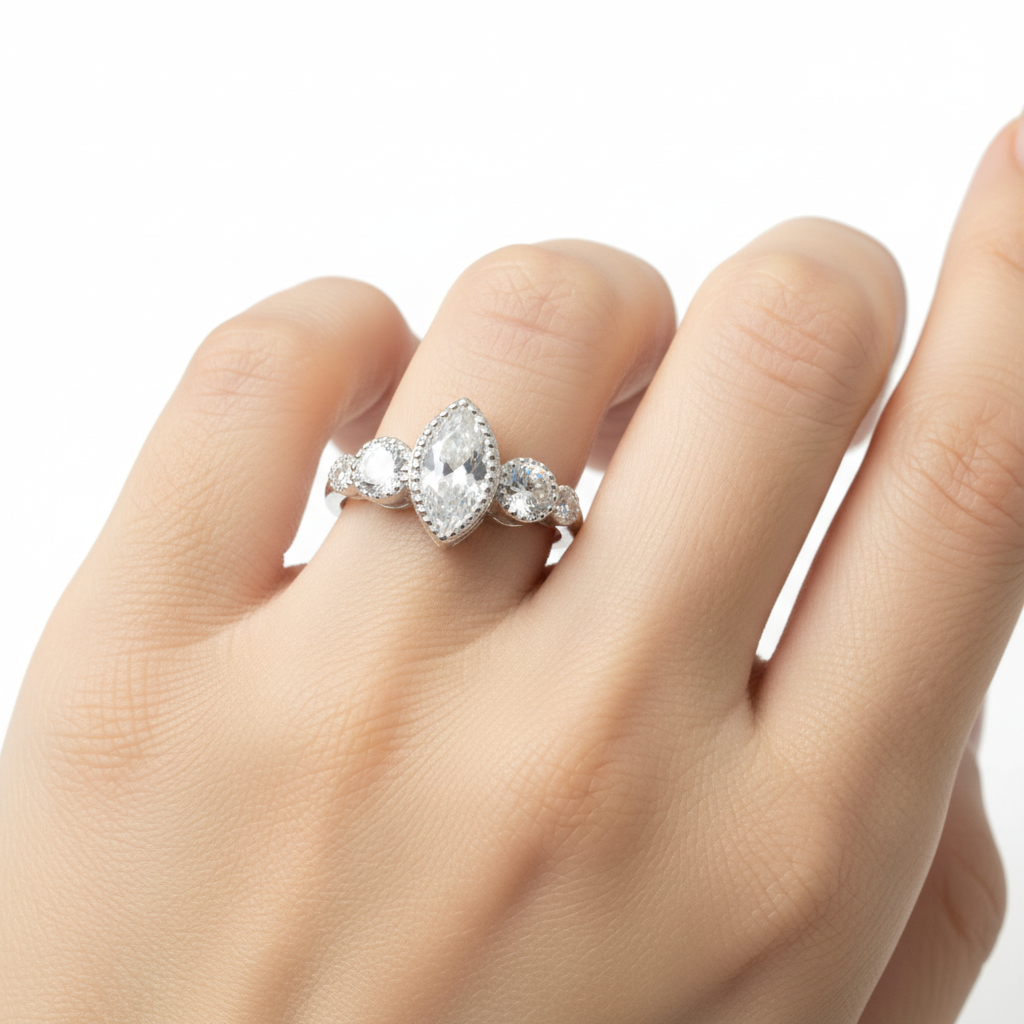 White Cubic Zirconia Ring