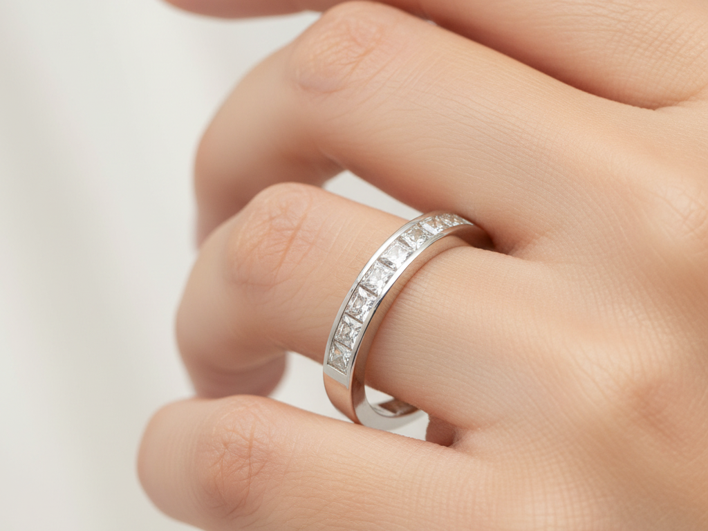 White Cubic Zirconia Silver Ring