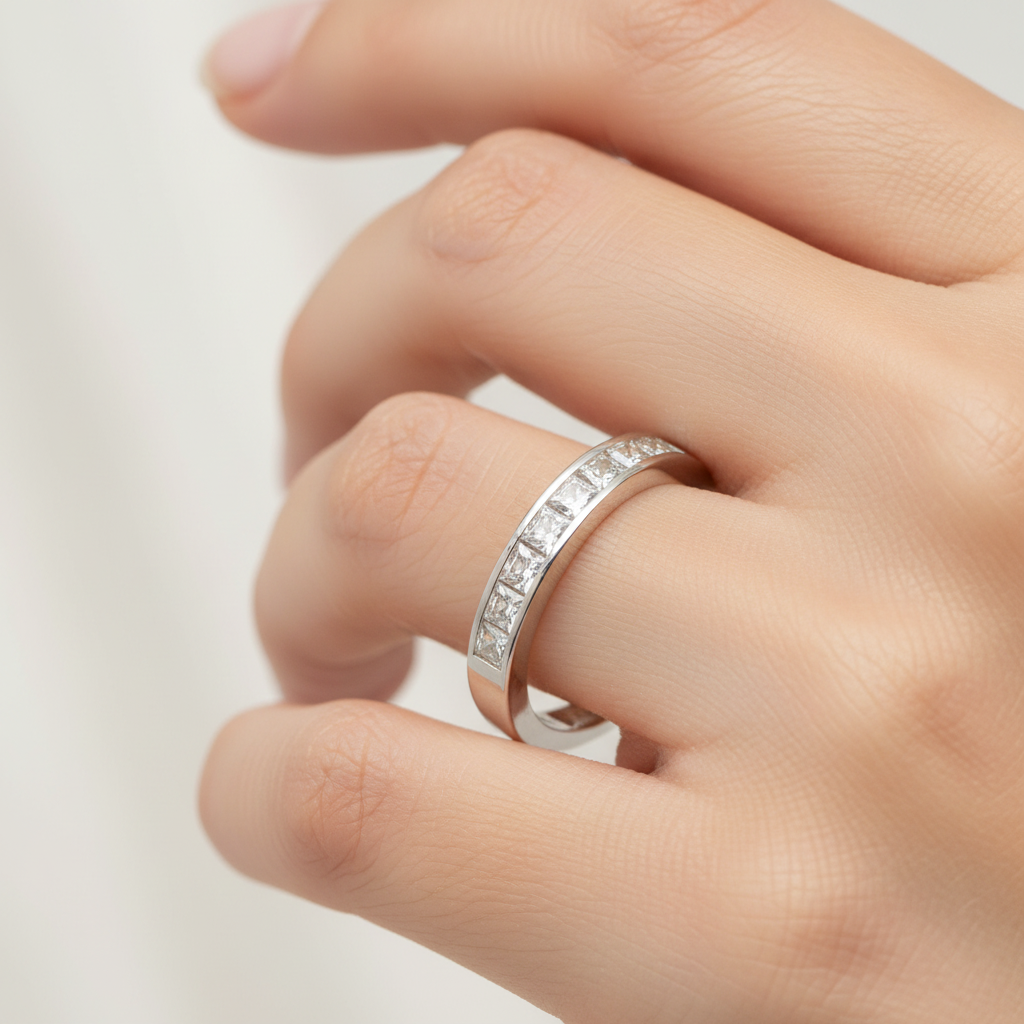 White Cubic Zirconia Silver Ring