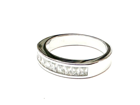 White Cubic Zirconia Silver Ring