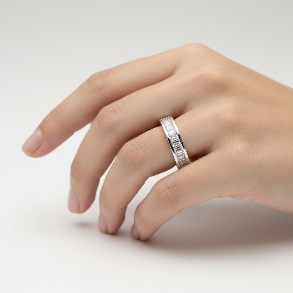 White Cubic Zirconia Silver Ring