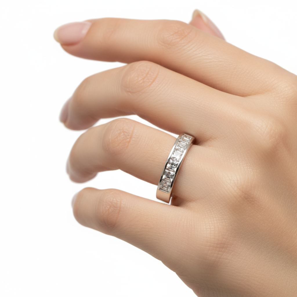 White Cubic Zirconia Silver Ring