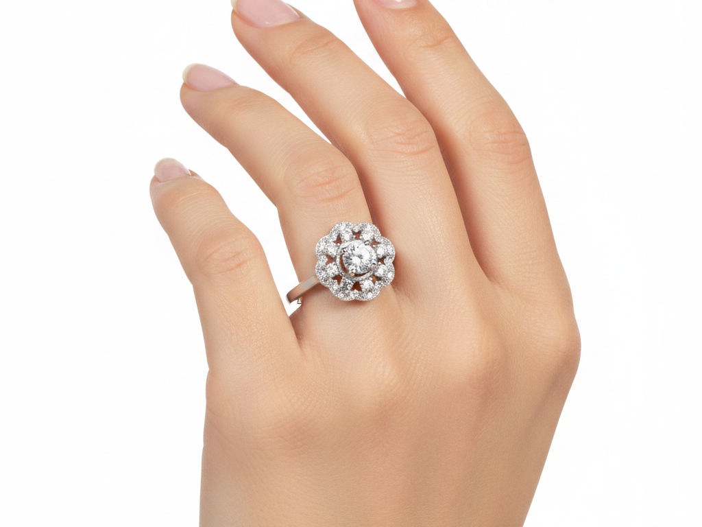 A White Cubic Zirconia Ring