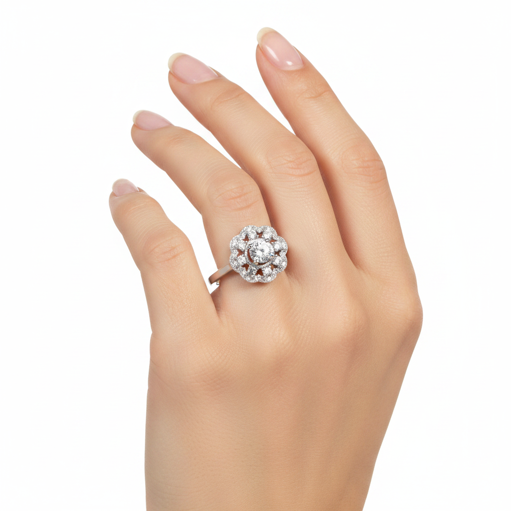 A White Cubic Zirconia Ring
