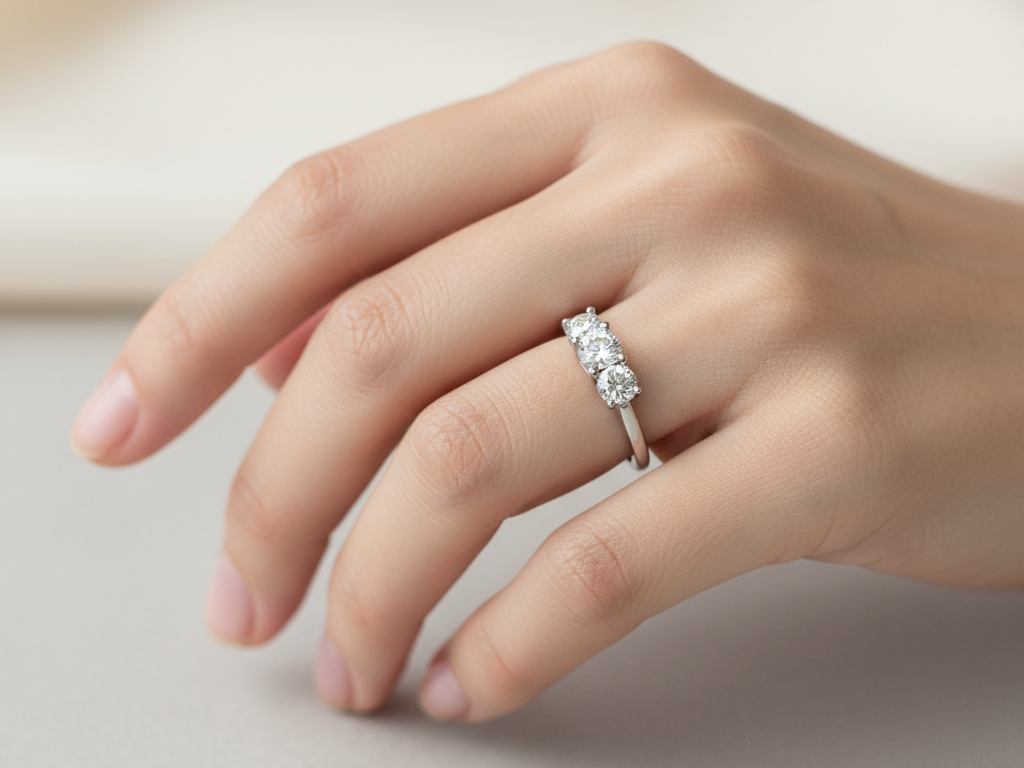 A White Cubic Zirconia Ring