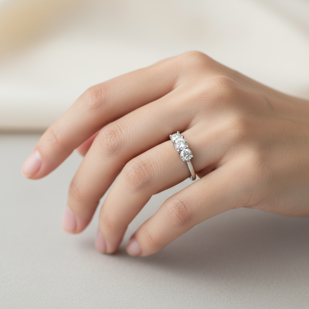 A White Cubic Zirconia Ring