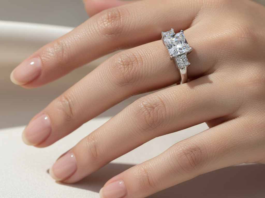 A White Cubic Zirconia Ring