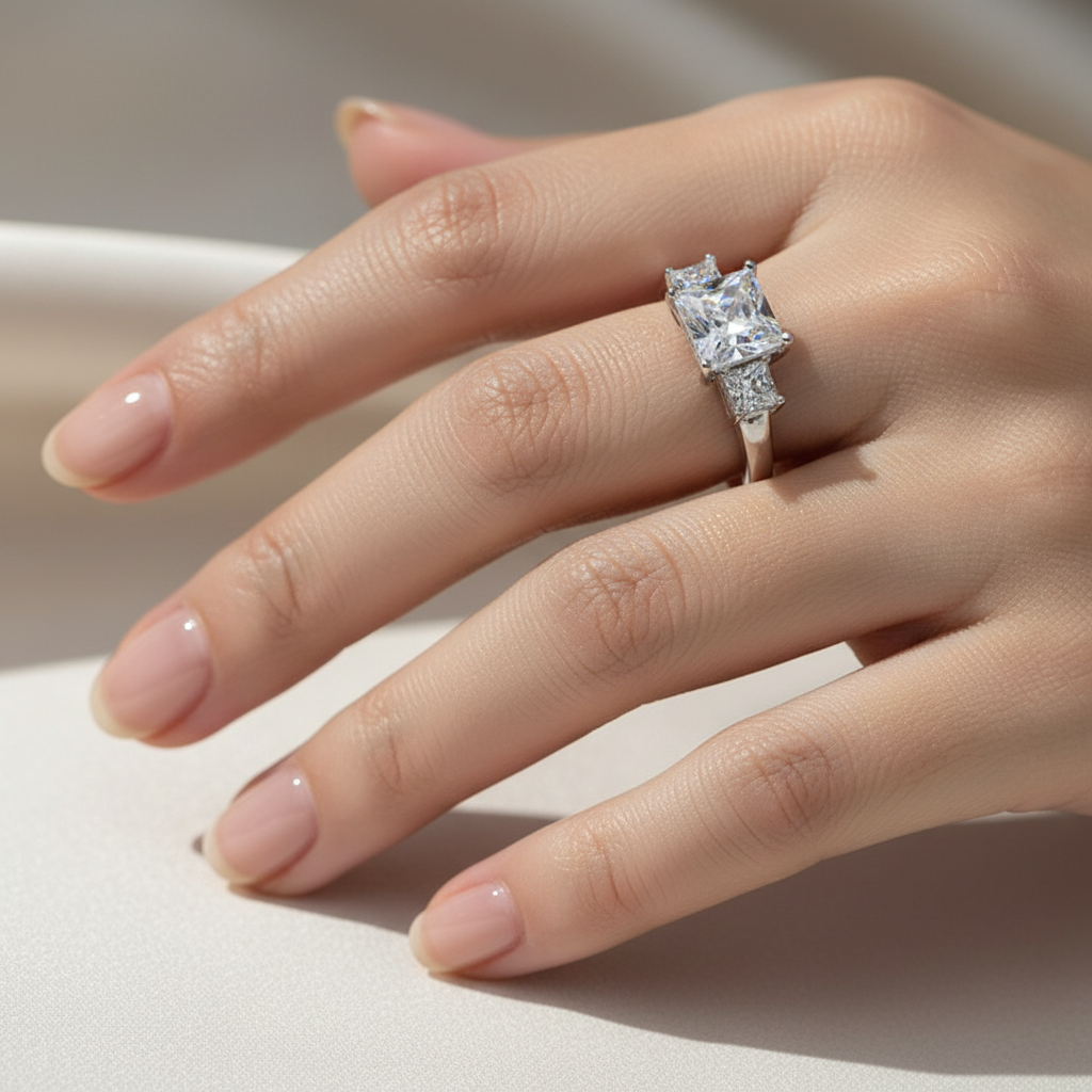 A White Cubic Zirconia Ring