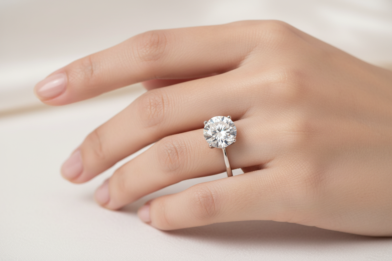 A White Cubic Zirconia Ring
