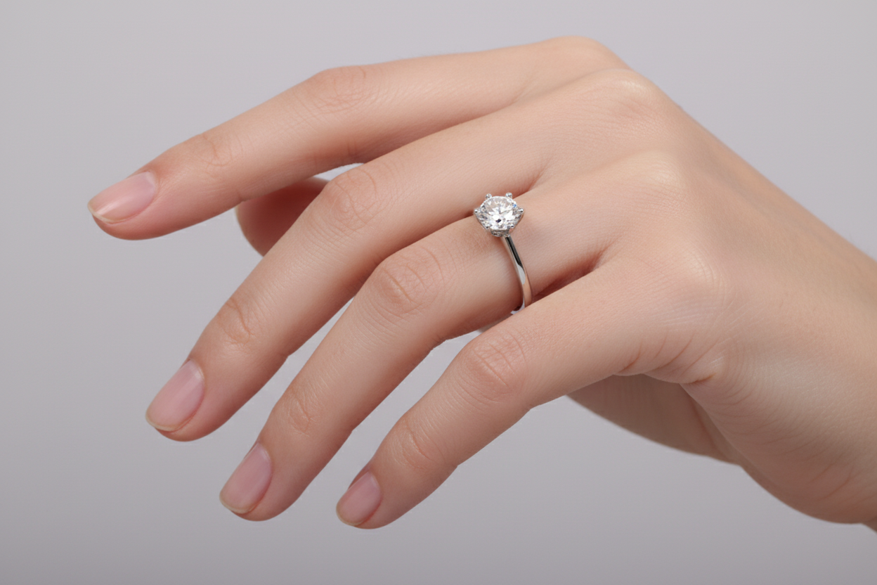 A White Cubic Zirconia Ring
