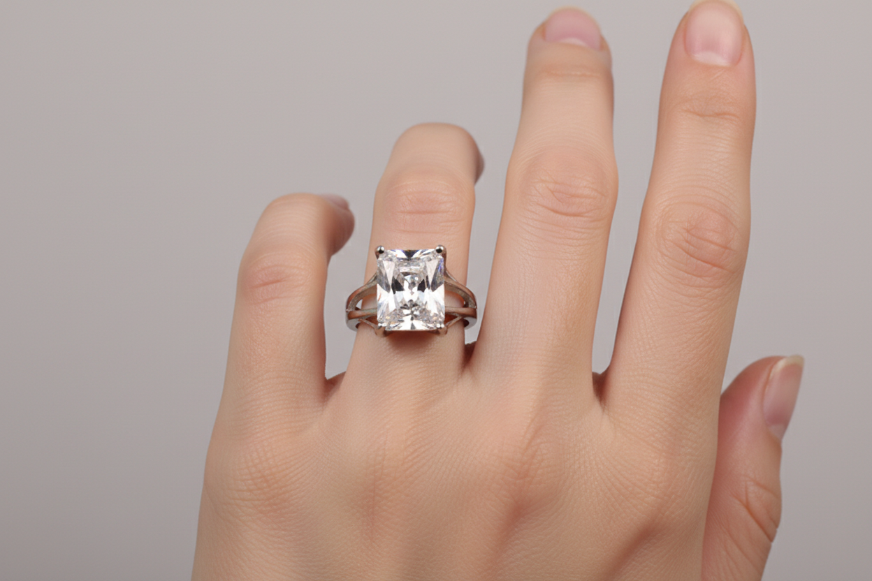 A White Cubic Zirconia Ring