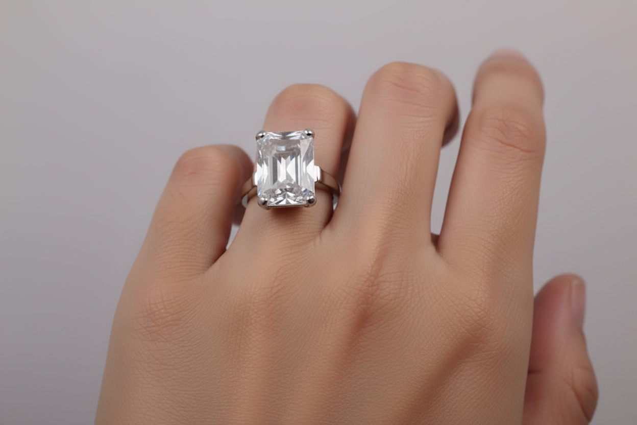 A White Cubic Zirconia Ring